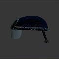 Stylish Blue Safety Helmet Featuring Glowing Pattern And Transparent Face Shield
