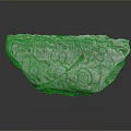 Ancient Stone Carving Fragment With Intricate Spiral Patterns And Textured Surface 3d model