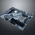 Advanced Computer Motherboard with Chipset PCIe Slots Heat Sinks and Circuit Design