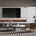 Elegant Modern Living Room Interior With Sofa Bookshelf Coffee Table And Decorative Painting
