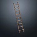 Essential Wooden Household Ladder With Sturdy Step Rungs For Home Use