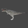 Realistic Gray Striped Tyrannosaurus Rex Dinosaur 3D Model Standing Pose