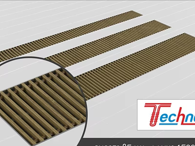 Techni Long Strip Metal Radiator With Striped Design For Home Heating 3d model