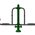 Green Outdoor Dual Station Fitness Equipment With Pedals Handrails And Digital Panels