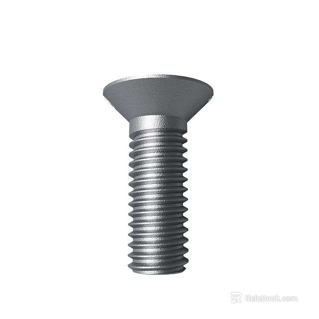 Stainless Steel Metal Threaded Bolt With Countersunk Head For Industrial Fastening Applications 3d model 