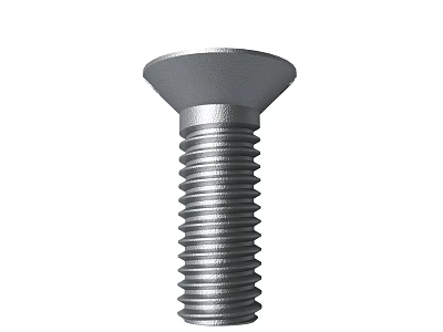 Stainless Steel Metal Threaded Bolt With Countersunk Head For Industrial Fastening Applications 3d model