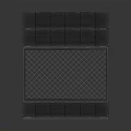 Modern Black Scene Component With Grid Panel And Decorative Frame Structure
