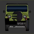 Bright Yellow Vintage Off Road Car With Black Soft Top And Classic Design