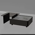 Modern Coffee Table With Glass Top And Double Layer Structure For Living Room 3d model
