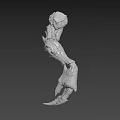 Fantasy Creature Character 3D Model Design Featuring Detailed Anatomical Structure