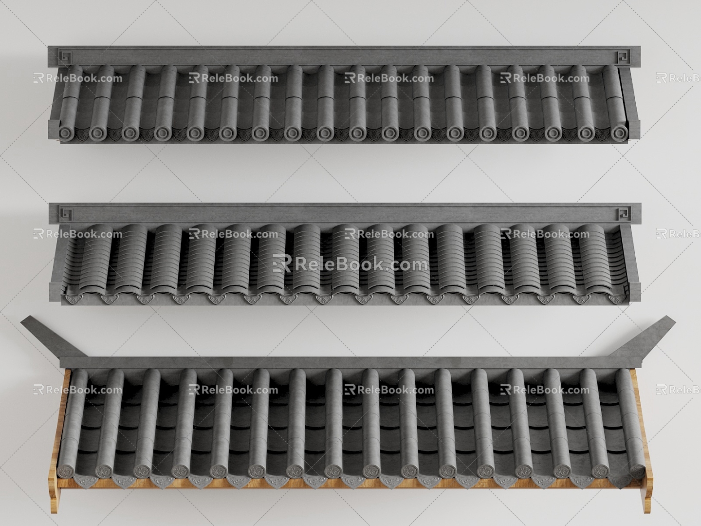 New Chinese Eaves Eaves Tiles 3d model