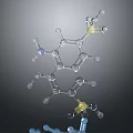 3D Molecular Structure Model With Atoms Bonds And Colorful Spheres