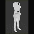 Functional Black Sleeveless Vest With Gray Tight Pants And Pocket Details
