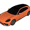 Red Luxury Sports Car with Aerodynamic Design Black Wheels on Shiny Reflective Floor