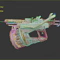 Futuristic Mechanical Weapon Design With Metal Barrel Grip And Gear Mechanism