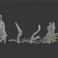 Natural Arbor Trunk Structures With Twisted Branches And Gray Textured Design 3d model