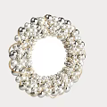 Elegant Decorative Mirror With Pearls Silver Balls And Circular Design 3d model
