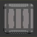 Cube Shaped Metal Equipment Case With Reinforced Edges Geometric Panels And Silver Finish