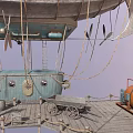 Vintage Airship Classic Design with Metal Shell Netted Covering and Gondola
