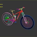 Red Mountain Bike With Black Frame And Large Tires For Off Road Riding