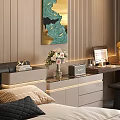 Sleek Modern Light Luxury Dresser Set With Built In Ambient Light And Spacious Storage Cabinets