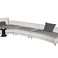 Modern multi-person sofa curved sofa 3d model
