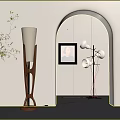 French Cream Middle Ancient Floor Lamp Decorative Lamp Floor Lamp Combination 3d model