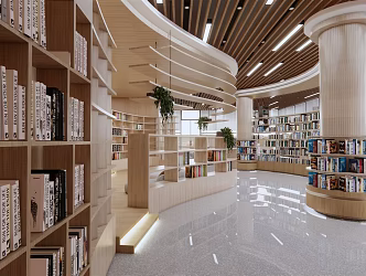 Modern Library Book Bar 3d model
