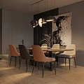 Modern Living Dining Room Design With Gray Sofa White Rug Round Coffee Table Brown Armchair