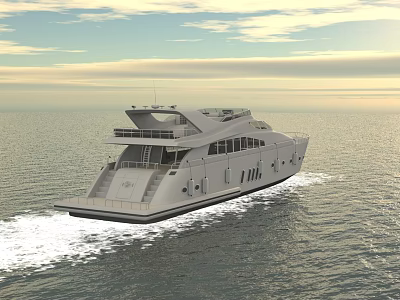 Modern Yacht Boat Towing 3d model