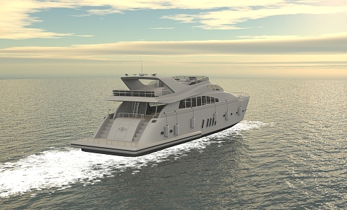 Modern Yacht Boat Towing 3d model