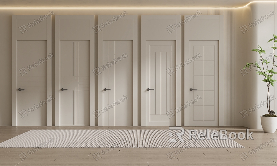 Modern swing door cream single door bedroom single door model