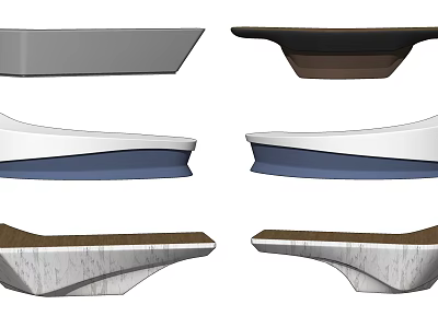 Modern Reception Desk Designs With Wooden Marble Countertops And Metal Structures 3d model