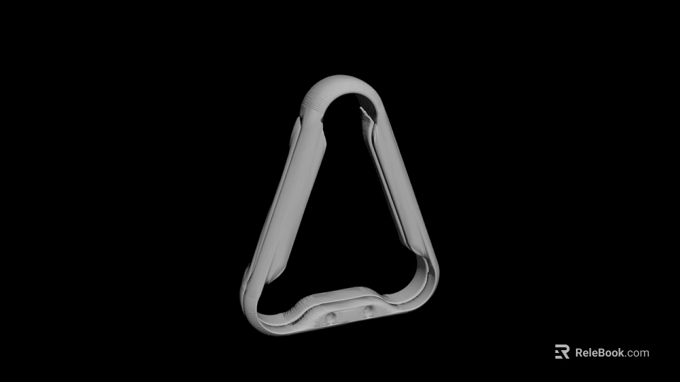 White Triangular Plastic Carabiner Outdoor Climbing Safety Accessory Gear 3d model 