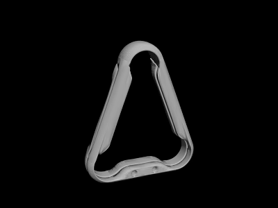 White Triangular Plastic Carabiner Outdoor Climbing Safety Accessory Gear 3d model