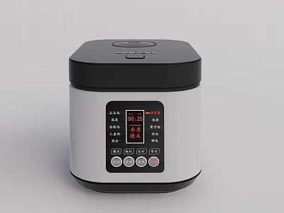 Modern Electric Rice Cooker With Digital Display Control Panel And Sleek Design 3d model