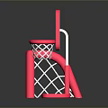 Pink Soccer Goal And Basketball Hoop Toy Equipment With Net