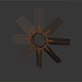 Black Metal Multi Blade Fan Component With Central Circular Hole