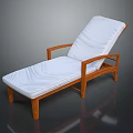 Wooden Frame Lounge Chair With White Cushion And Simple Design