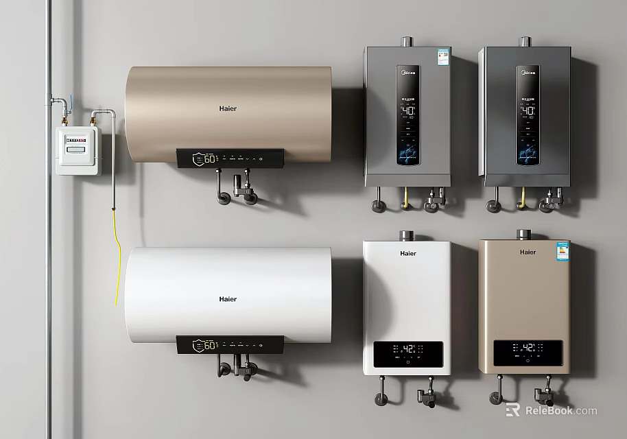Haier Household Water Heaters With Different Colors And Modern Designs For Home Use 3d model 