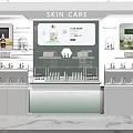 Modern Mall Skincare Store With Display Shelves And Skincare Products