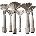 European style column stone column petal column 3d model