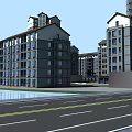 Modern Commercial Complex Aerial View With Central Plaza Green Spaces And Roads