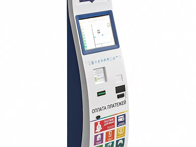Self Service Business Kiosk Equipment With Touchscreen Display And Payment Options 3d model