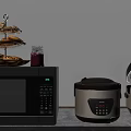 Modern Kitchen Appliances Microwave Rice Cooker Pressure Cooker With Dessert Stand Cookies And Glass Jar