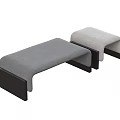Modern Sofa Stool Casual Stool Stool Combination Changing Stool Rectangular 3d model