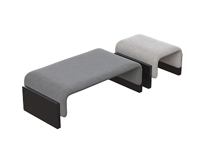 Modern Sofa Stool Casual Stool Combination Changing Stool Rectangular 3d model