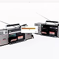 Dual-Card Tape Recorder Radio Old Object 3d model
