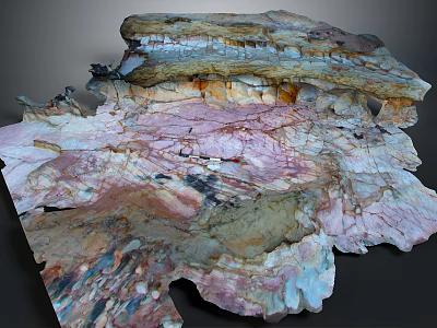 Colorful Natural Rock Formation With Layered Structure For Garden Landscape Design 3d model