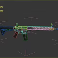Modern Tactical Rifle with Black Body and Detailed Components in Professional Design